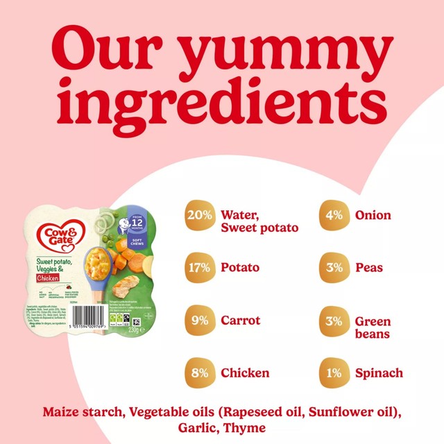 Cow & Gate sweet potato vegetable and chicken baby meal 230g - British product