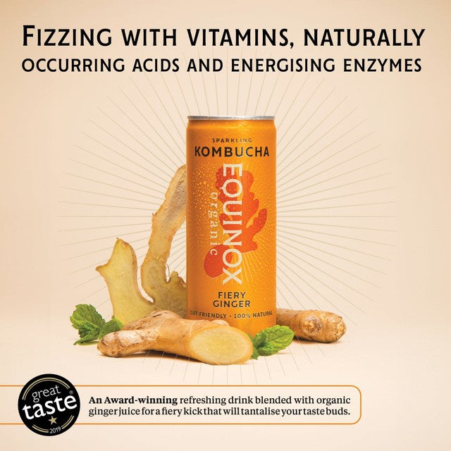 Equinox Fiery Ginger kombucha, UK version