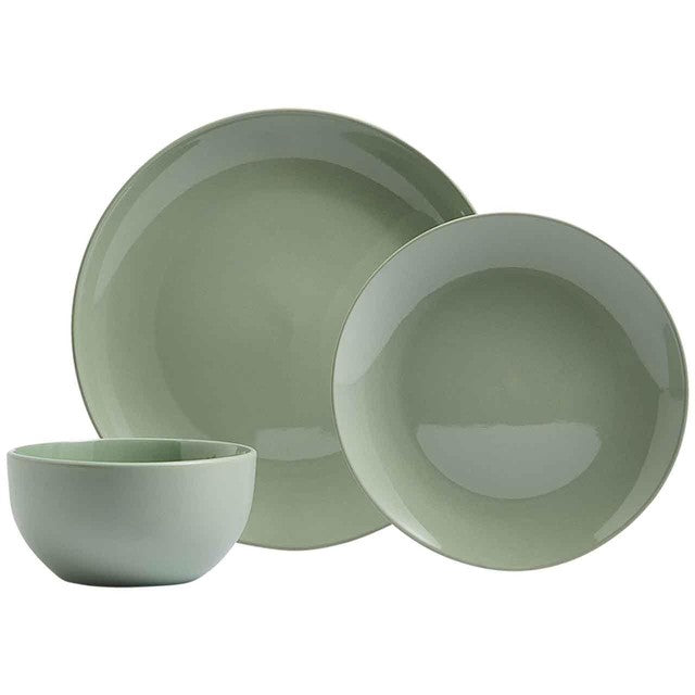 M&S Stoneware Dinner Set Sage 12 Piece, imported from the UK