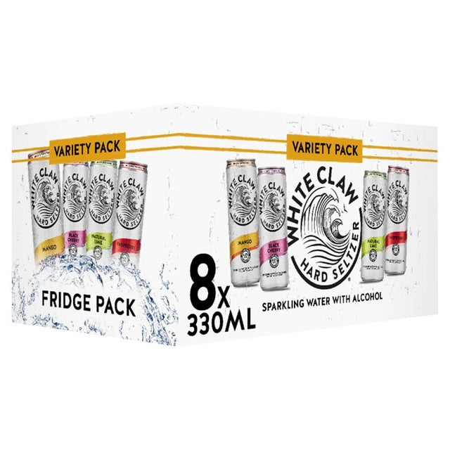 White Claw hard seltzer variety pack 8 x 330ml (British brand)