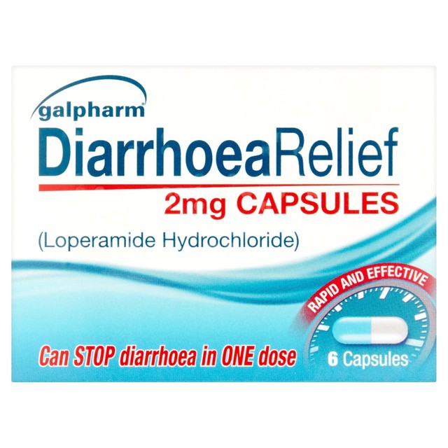 Galpharm Diarrhoea Relief 2mg Capsules 6 capsules, UK version