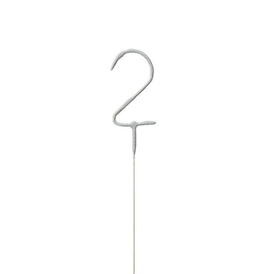 M&S Unique Party Silver Number 2 Cake Sparkler Candle- Buy online at McGrocer