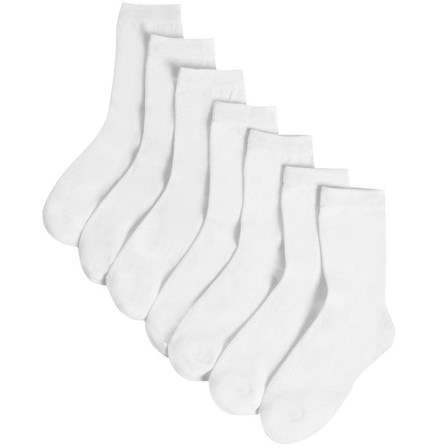 M&S kids ankle school socks in white for shoe size 8.5-12 small, imported from the UK