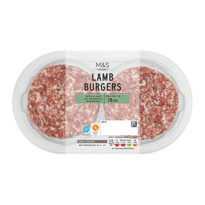 M&S M&S Grill 2 برجر لحم ضأن بالروزماري 300 جم - اشترِ عبر الإنترنت من McGrocer
