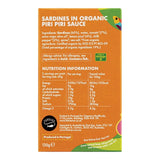 Fish4ever sardines in organic piri piri sauce, imported from the UK