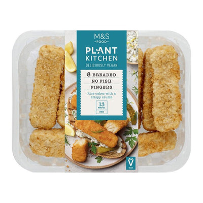 M&S M&S Plant Kitchen 8 Vegan Breaded Fish Fingers Frozen 300g- Buy online at McGrocer