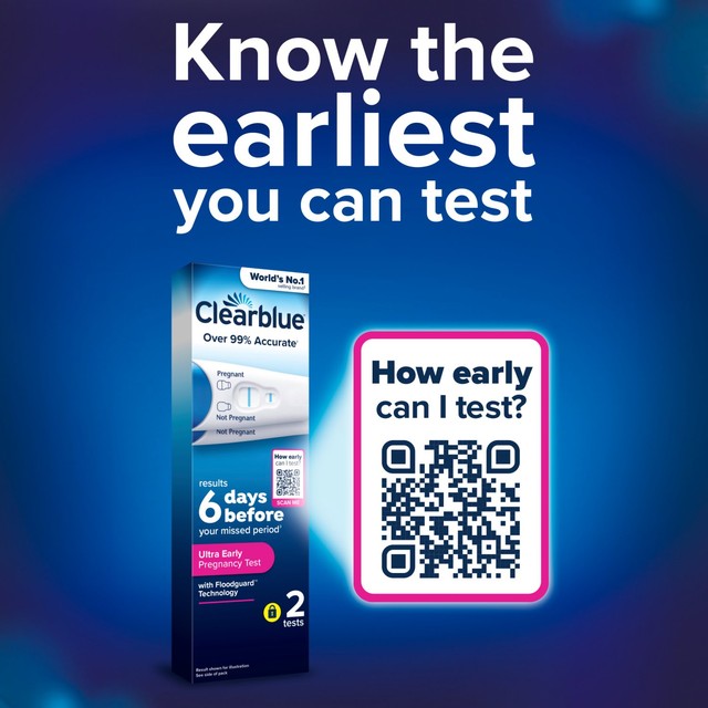 Clearblue Visual Early Detection Pregnancy Test 2 Tests - British product