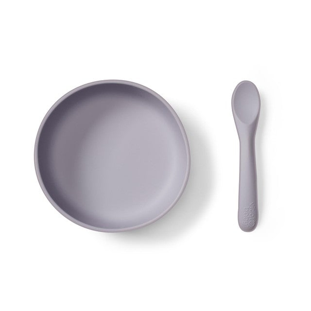 Vital Baby silicone suction feeding bowl set dusky mauve (British brand)