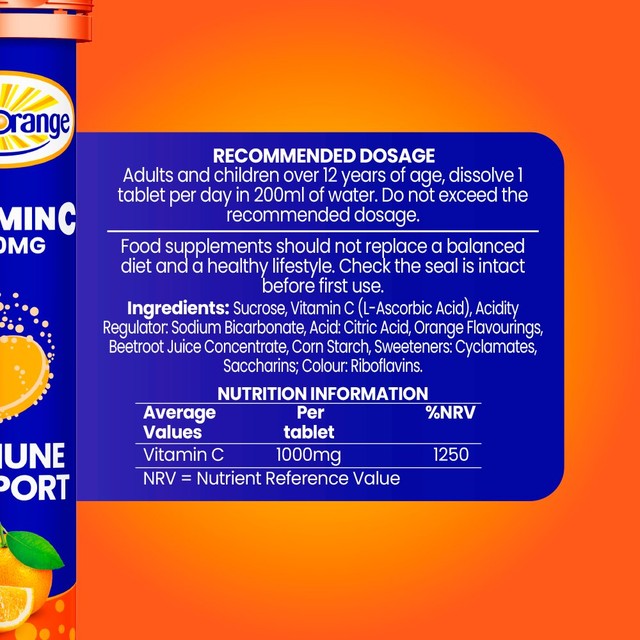 Haliborange vitamin C orange effervescent tablets 1000mg, UK version