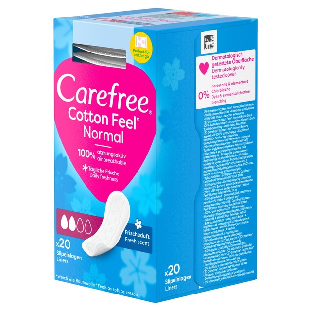 Carefree Cotton Fresh Scented Breathable Pantyliners - British product