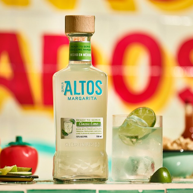 Olmeca Altos Tequila Ready to Serve Margarita premixed cocktail 75cl, imported from the UK