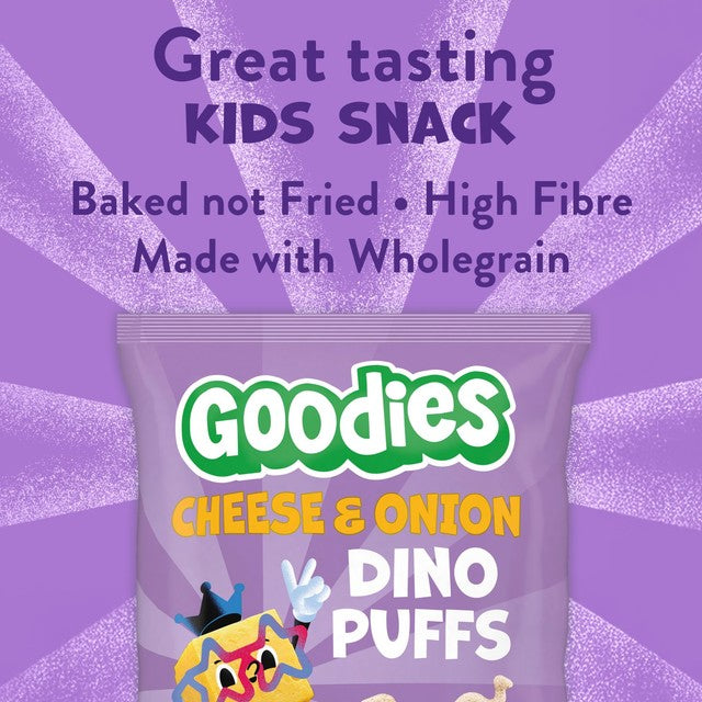 Goodies dinosaur puffs cheese and onion multipack 48g, UK version
