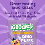 Goodies dinosaur puffs cheese and onion multipack 48g, UK version