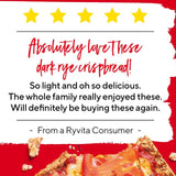 Ryvita dark rye crispbread 250g, imported from the UK