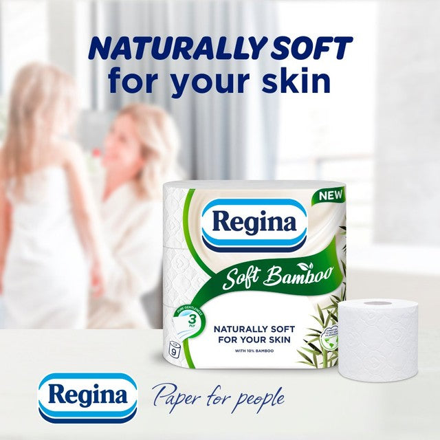 Regina Soft Bamboo toilet roll 9 roll, imported from the UK