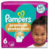 Pampers Premium Protection nappies Essential Pack Size 6 28 nappies, imported from the UK