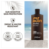 Piz Buin Allergy Sensitive Skin Sun Lotion SPF50+ 200ml, imported from the UK