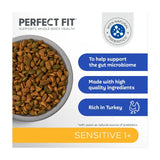 Perfect Fit Sensitive Turkey Dry Cat Food 750g, imported from the UK