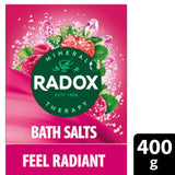 Radox Feel Radiant bath salts with strawberry and raspberry scent - British brand