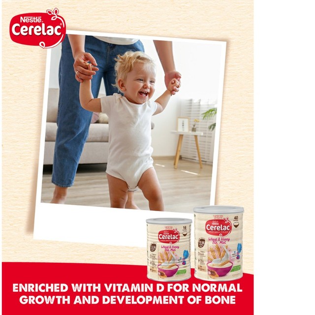 Nestle Cerelac wheat & honey toddler cereal 1kg, imported from the UK