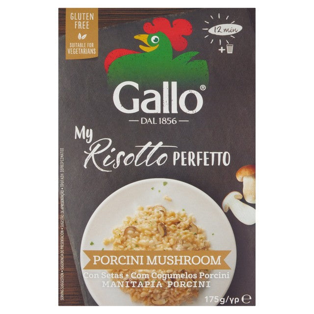 Riso Gallo mushroom risotto mix 175g, imported from the UK