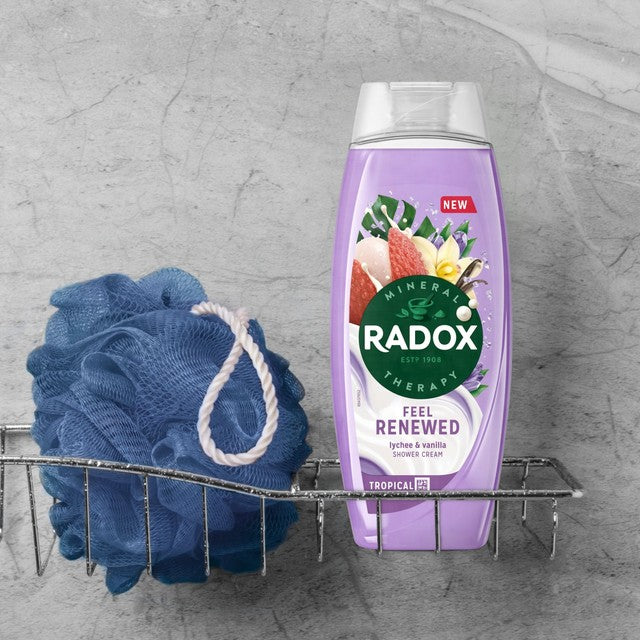 Radox Feel Renewed lychee vanilla shower gel (British brand)