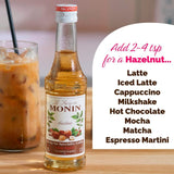 Monin hazelnut syrup 250ml, imported from the UK