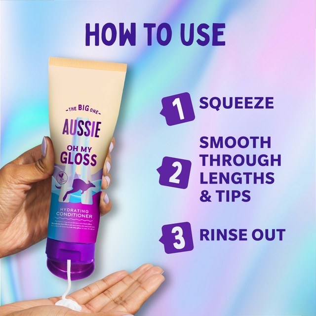 Aussie Oh My Gloss hair conditioner, imported from the UK