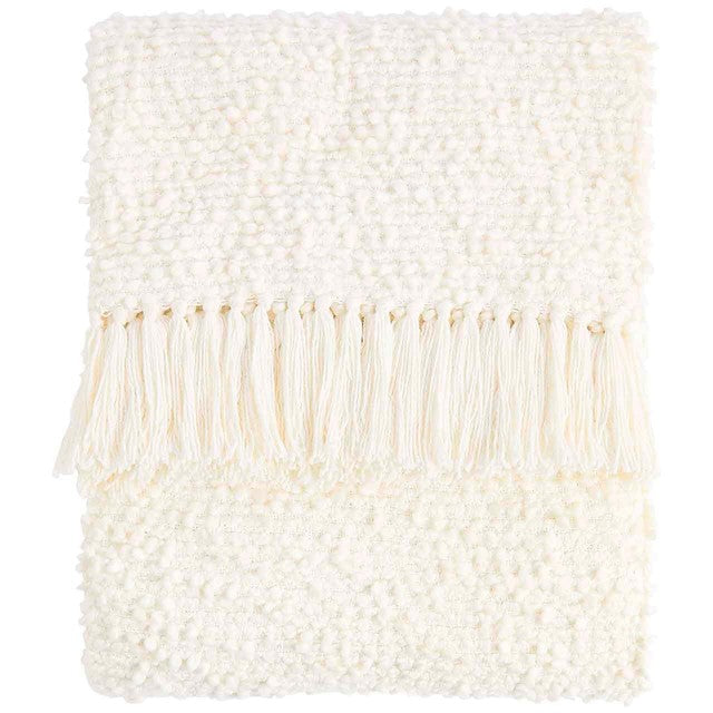 M&S cotton boucle throw cream 130x170 cm, imported from the UK