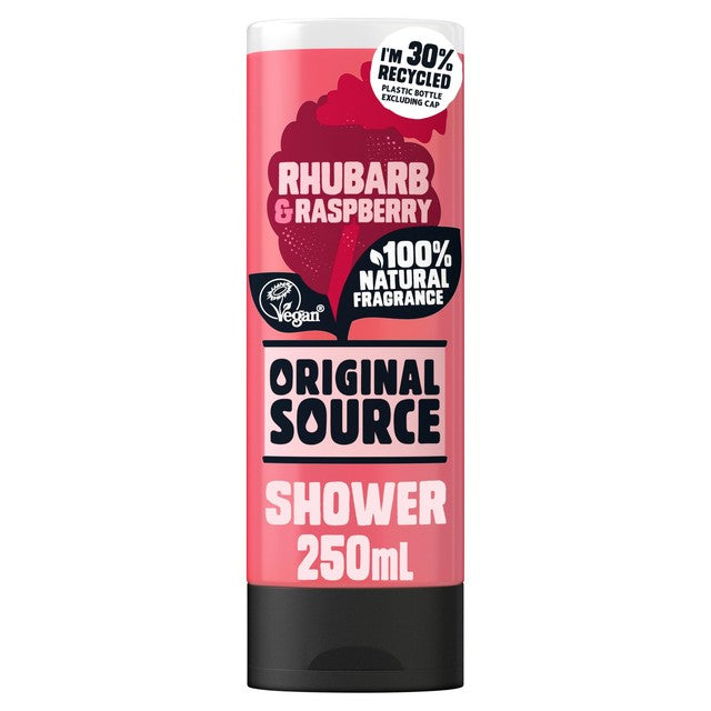 Original Source rhubarb & raspberry shower gel 250ml, imported from the UK