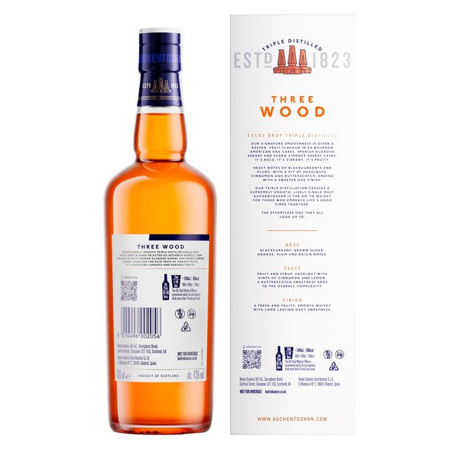 Auchentoshan Three Wood single malt Scotch whisky 70cl - British product