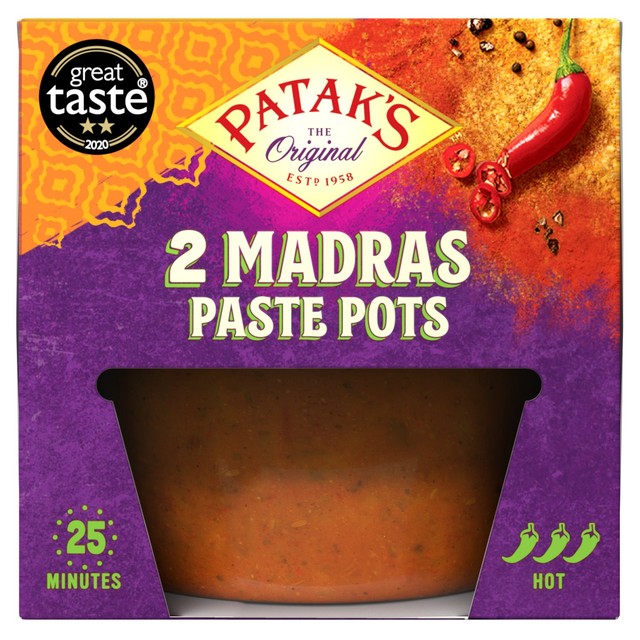 Patak's Madras curry paste 2 x 70g, imported from the UK