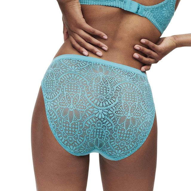 M&S High Leg Knickers Teal Size 8, imported from the UK