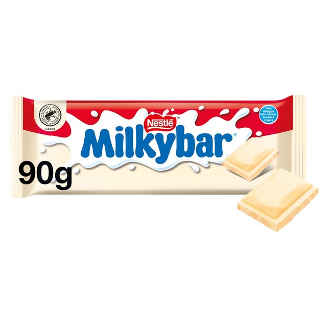 Milkybar hvit sjokoladebar til deling 90 g, importert fra Storbritannia
