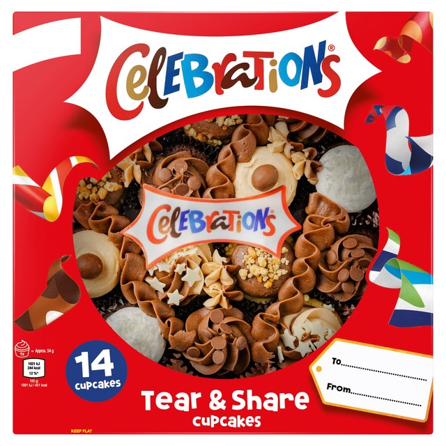 Celebrations Tear and Share cupcake box 14 cupcakes (British brand)