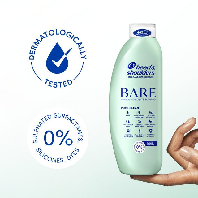 Head & Shoulders Bare Pure Clean Shampoo 400ml, UK version
