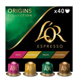 L'OR coffee capsules Origins variety bundle 40 pack, UK version
