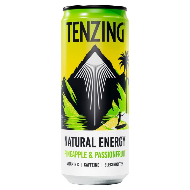Tenzing pineapple and passionfruit energy drink 330ml (British brand)