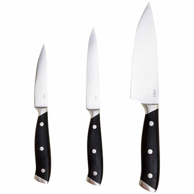 M&S Triple Rivet Kniver Sølv Mix 3-paknings Kjøkkenknivsett