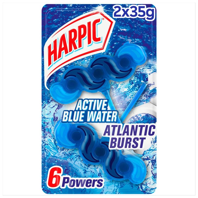 Harpic Fresh Power 6 Rim Blocks Blue Water twin pack, UK version