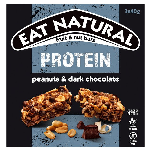 Eat Natural peanut chocolate protein bars 3x40g - British product