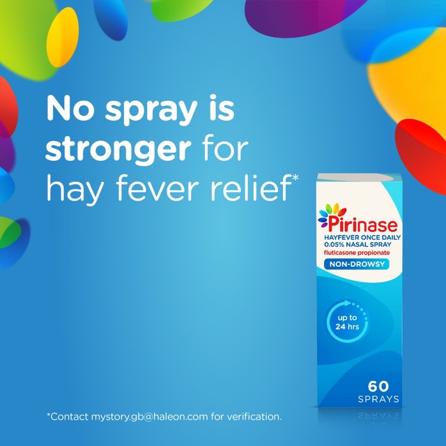 Pirinase hayfever once daily nasal spray 60 sprays, UK version