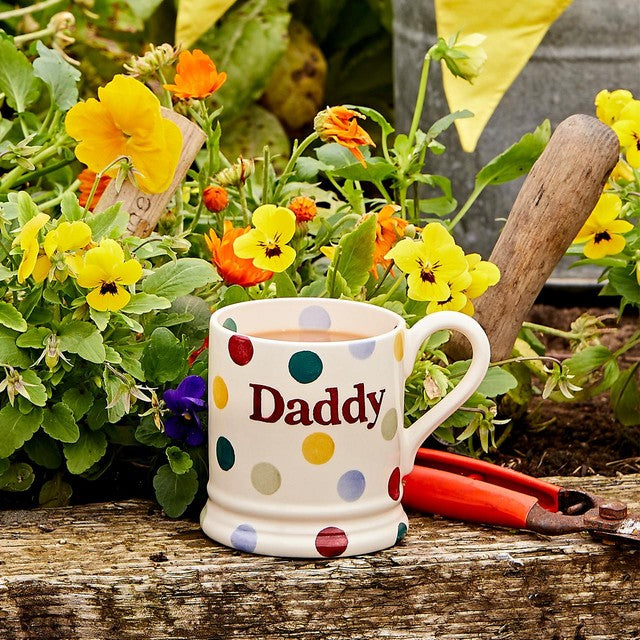 Emma Bridgewater Polka Dot Daddy 1/2 pint mug - British product