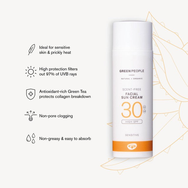 Green People facial sun cream SPF30 Scent Free 50ml, UK version