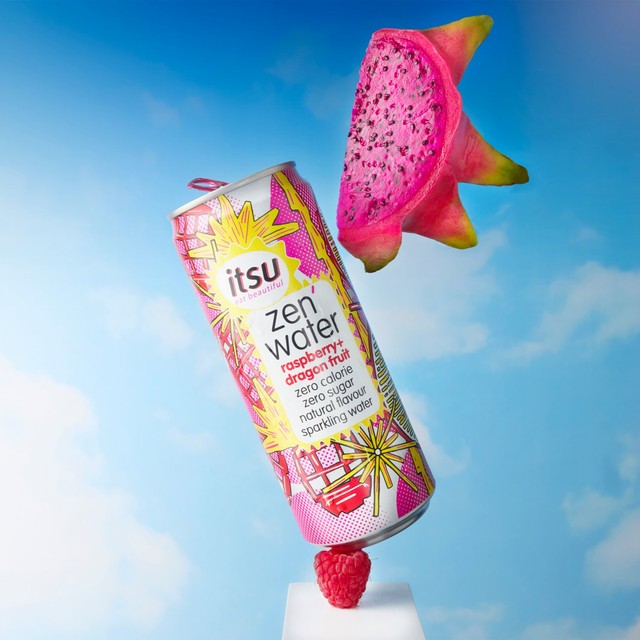 Itsu Zen Water raspberry and dragon fruit 330ml, UK version