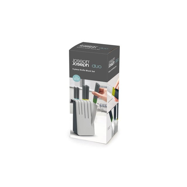 Joseph Joseph Duo 5pc knife block set in Opal, UK version
