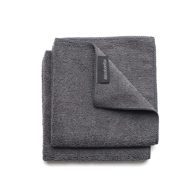 Brabantia dark grey microfibre dish cloths set of 2 - British product