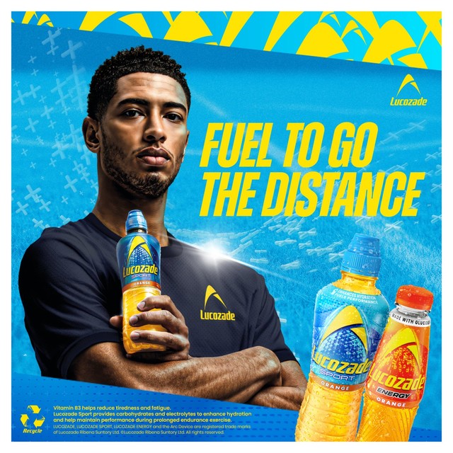 Lucozade sports drink orange 4 x 500ml, UK version