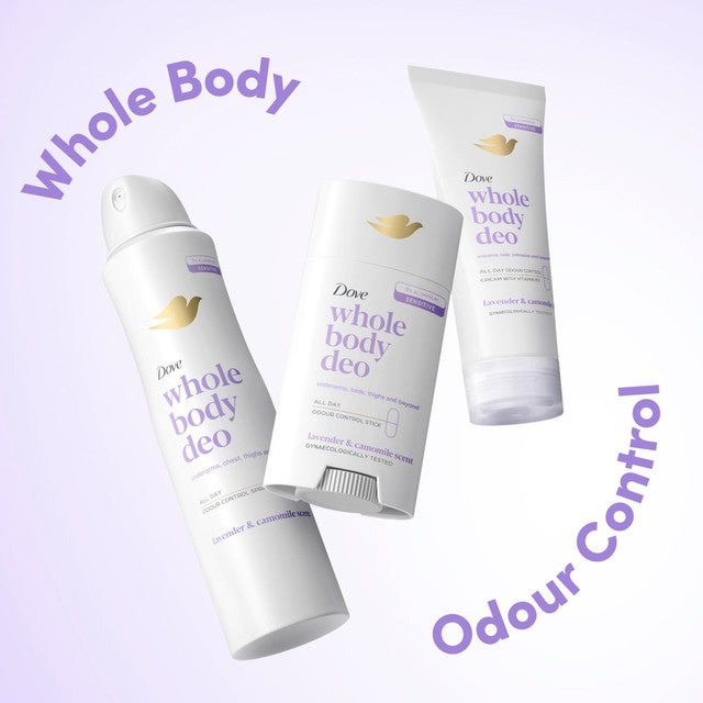Dove whole body deodorant cream lavender and chamomile, imported from the UK