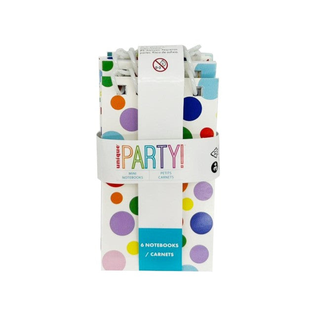 Mini spiral notebooks by Unique Party 9.5 x 5cm, imported from the UK